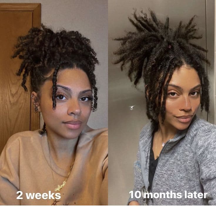Micro twist texture shown two weeks after install compared to ten months of growth